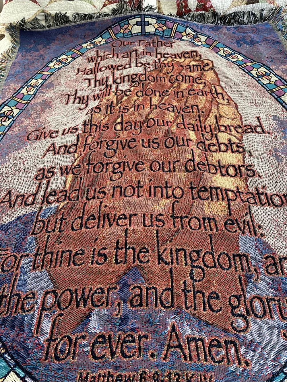 The Lord's Prayer Throw Blanket Multicolor